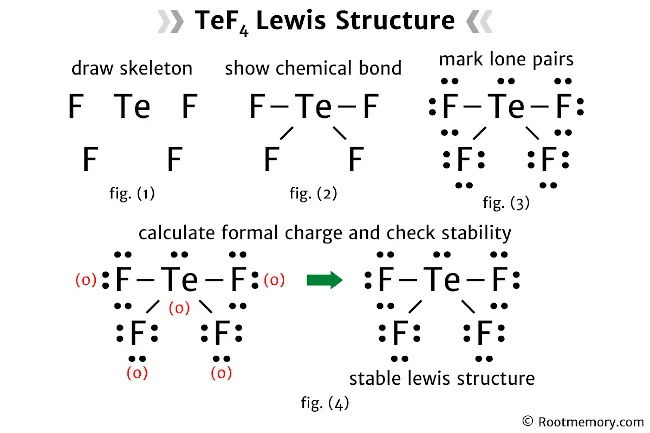 Lewis structure of TeF4