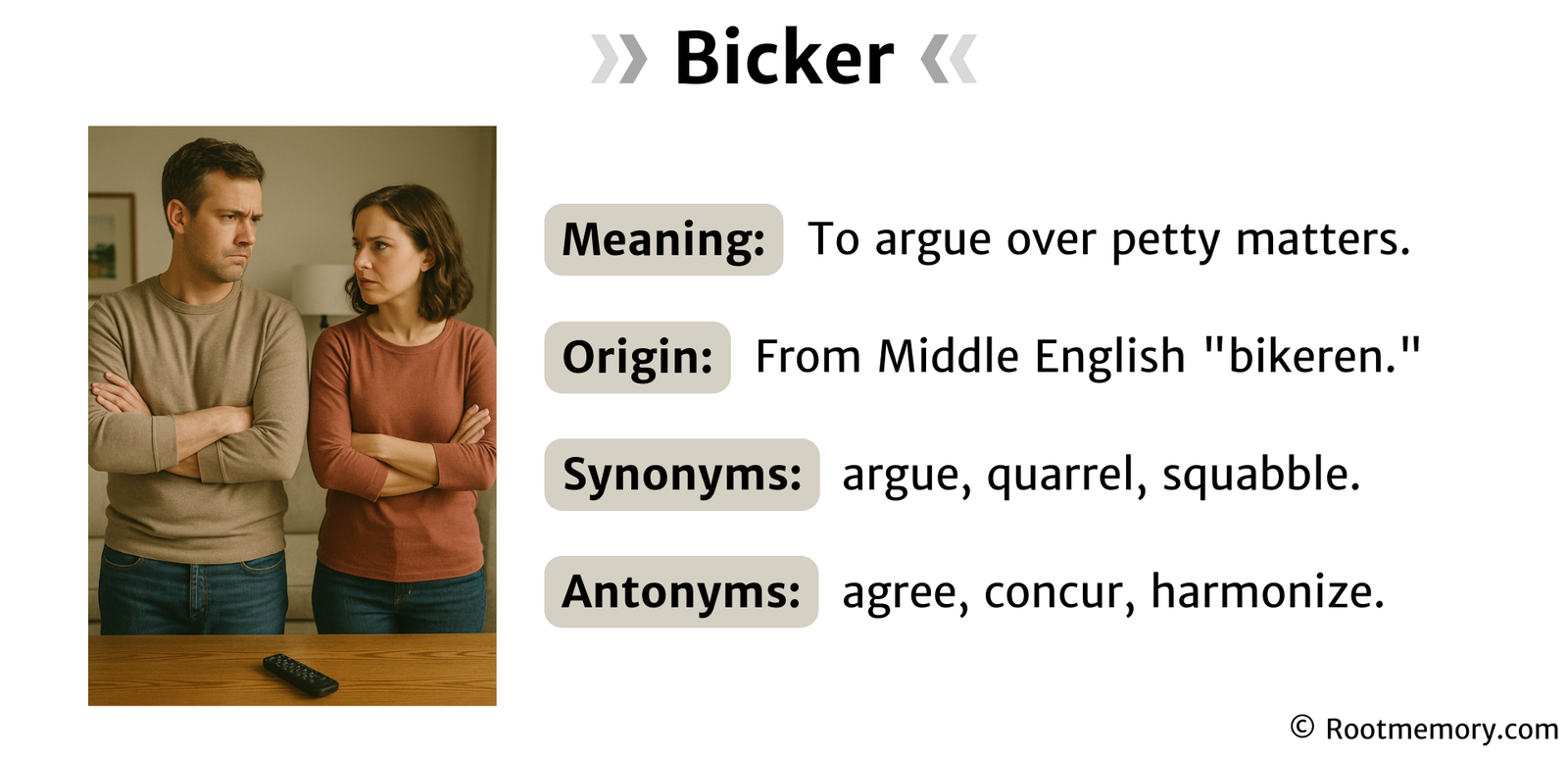 Bicker Definition Bicker - Root Memory